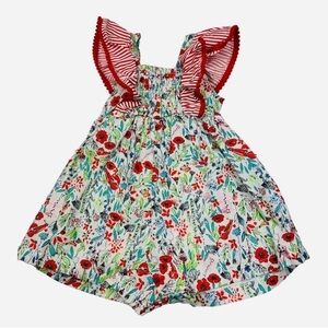 Pastourelle Floral Romper Size 6-9 Months